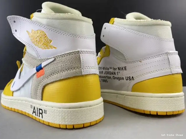 1st Kicks 1 AQ0818-149 Air Jordan x Off-White Powder Yellow-Cone NRG Dark White 0524